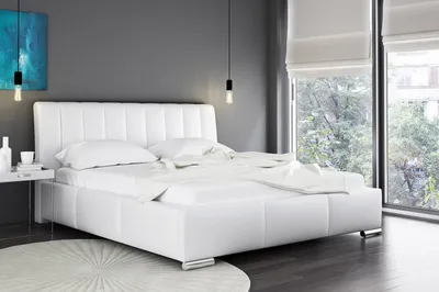 Obrázok produktu pre Čalúnená manželská posteľ 160x200 ZULMA - biela