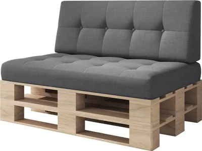 Produktbild von sunnypillow Palettenkissen Verona gesteppt 2er Set Grey
