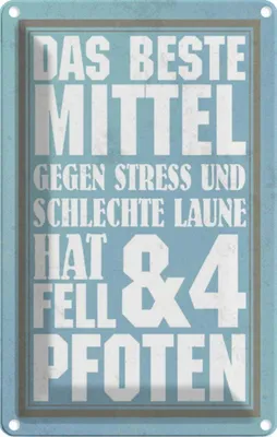 Produktbild von vianmo Blechschild 18x12 cm das beste Mittel gegen Stress Dekoration Spruch Zitat