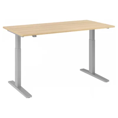 Image de Bureau réglable en hauteur XMKA | 2-moteurs | 120-180 cm | électrique | chêne, couleur:argent, taille du plateau:160 x 80 cm