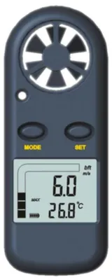 Digitales Taschen-Anemometer mit Windgeschwindigkeit & Temperatur, LCD