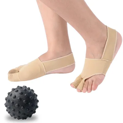 Produktbild von XFSRG 2 Stück Hallux Valgus Schiene Zehenkorrektor Fußbandage mit Faszienball Zehenspreizer Orthese Hallux Valgus Korrektur Schiene für Damen und Herren (S)