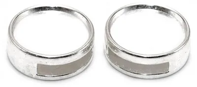 Produktbild von Vintageparts Schiebeperle Cabochon Fassung Zinklegierung silberfarben 11 mm, 4 Stück