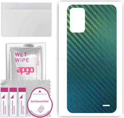 Produktbild von apgo Rückseite Schutzfolie, Skin, kompatibel mit ZTE Optus X Pro 2, Hinten Displayschutzfolie aus Vinylfolie, kratzfest, einfache Montage - Kohlenstoff-Chamäleon CAKA1
