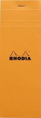 Image de Bloc-notes Rhodia No. 8 7,4x21cm quadrillé 80 feuilles orange paquet de 10 pièces