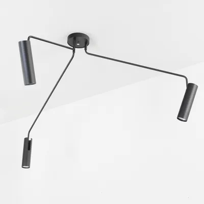 Produktbild von Deckenstrahler Modern EYE Schwarz Metall GU10 3-flammig Deckenleuchte Wohnzimmer Schlafzimmer Flur
