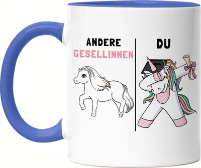 Produktbild von Andere Gesellinnen Du Tasse Blau Pferd Einhorn Geschenkidee Lustig Ausbildung Berufsschule