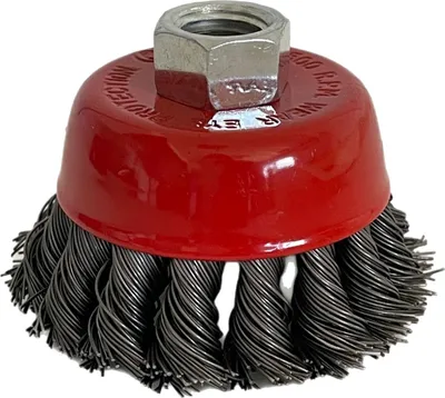Produktbild von 3x Topfbürste Drahtbürste 125 mm gezopft Bürste Kegelbürste f. Winkelschleifer