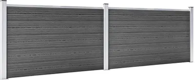 Produktbild von vidaXL Zaunelement Set WPC 353x105 cm Schwarz