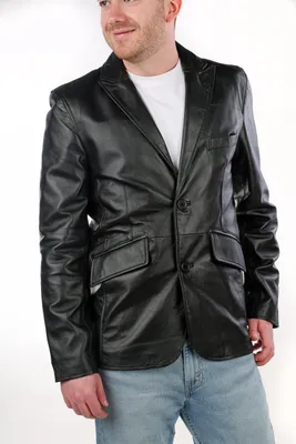 Produktbild von Herren Ledersakko, Blazer Lammnappa – Schwarz / S