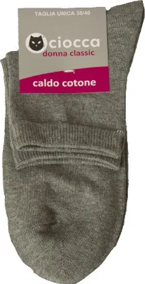 Immagine prodotto di Calzino donna CIOCCA basso elastico morbido caldo cotone articolo 145/2 basic, TAGLIA UNICA - PIEDE 35/40, Cotone 84%,Poliammide 15%,Spandex 1%