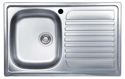 Immagine prodotto di Lavello incasso cucina acciaio 79x50 cm una vasca e gocciolatoio destro Classic 273DX