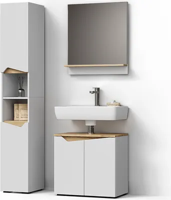 Image de Ensemble meubles bain Livinity Timavo Blanc 3 pièces, Model 52870