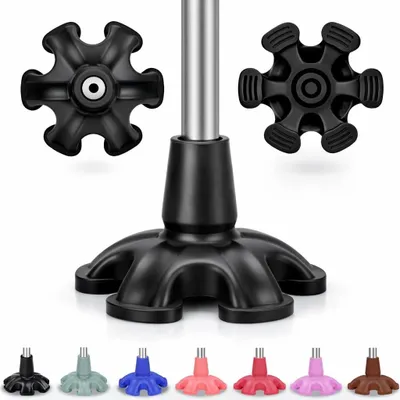 Productafbeelding van Wandelstokdop - 19 mm - Rubber - Zes punten - Zwart