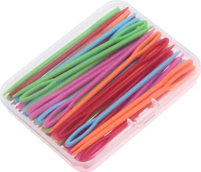 Produktbild von 50 Stück Garnnadel Set, Kunststoff Nähnadeln, Großem Öhr Garnnadeln für Kinder zum Selbermachen, Kunsthandwerk, Nähen Handwerk