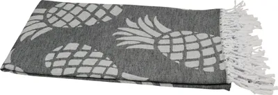 Produktbild von Hamamtuch für Strand, Sauna, Hamam, Wellness "Pineapple" schwarz