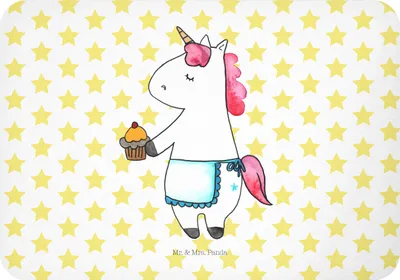 Produktbild von Mr. & Mrs. Panda Kühlschrankmagnet Einhorn Muffin - Weiß - Geschenk, Kekse, Geburtstagsgrüße, rechteckmagnet, Backen, zettelhalter, whiteboardmagnet, haftmagnet, magnet