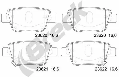 Produktbild von BRECK Bremsbeläge Satz Hinten Bremsklötze für TOYOTA AVENSIS Kombi (T25) 23620 00 702 10