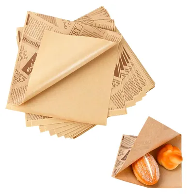 100 Blatt Deli-Papier, 18x18 cm, umweltfreundlich, für Burger & Pommes