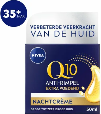 Produktbild von NIVEA - Nachtcreme - Q10 Extra Pflegend - Für trockene Haut - Anti-Falten - Mit Kreatin - 50 ml - 1 Stück