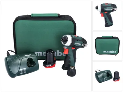 Image de Metabo PowerMaxx BS Perceuse-visseuse sans fil 34 Nm 12V + 1x Batterie 2,0 Ah + Chargeur + Sac (600079500)