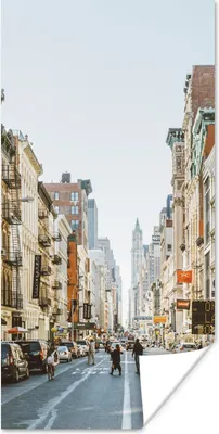 Produktbild von MuchoWow® Poster Belebte Straße in New York 60x120 cm - Wandschmuck