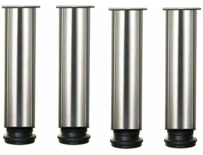 Produktbild von Set mit 4 Edelstahl-Möbelfüßen, höhenverstellbar um 25 cm, ideal für Sofa, Tisch und Schränke.