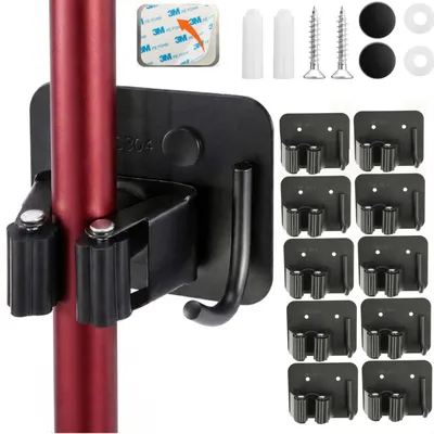 Zdjęcie produktu dla 10 x Wieszak uchwyt 4 cm samoprzylepny mop miotła łopata grabie metalowy