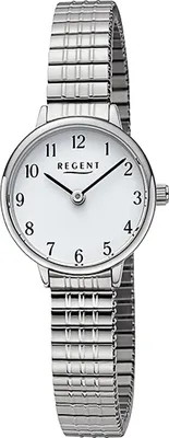 Produktbild von Regent Edelstahl Damen Uhr Armbanduhr Quarz silber Metallarmband D2URF1510
