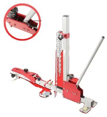Obrázek produktu pro Vyrovnávač promáčklin, uhlíková ocel, 1180 × 200 × 820 mm, rozsah výšky 100–800 mm, maximální tažná síla 450 kg, rozsah úhlu 120°