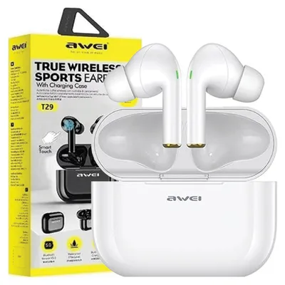 Obrázok produktu pre Slúchadlá Awei Bluetooth 5.0 T29 Tws + dokovacia stanica biela/biela