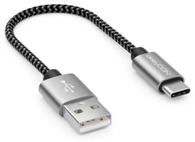Produktbild von deleyCON 0,15m Nylon USB-C Kabel Ladekabel Datenkabel USB Typ C