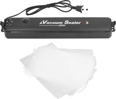 Produktbild von Vakuumiergerät Automatisch Hocheffiziente LED-Anzeige Halten Sie Erfrischend Lebensmittel Vakuumversiegelungsmaschine mit 10 Beuteln EU Stecker 220V
