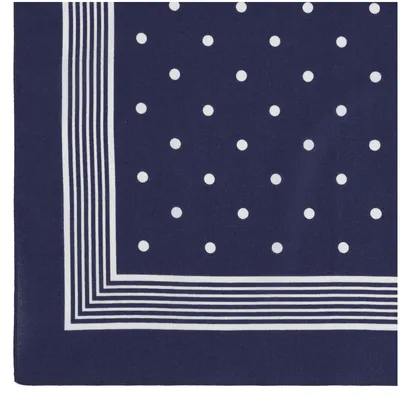 Produktbild von modAS Uni Vierecktuch ca. 70 x 70 cm bedruckt oder uni - Tuch als modisches Accessoires in Blau mit Punkte