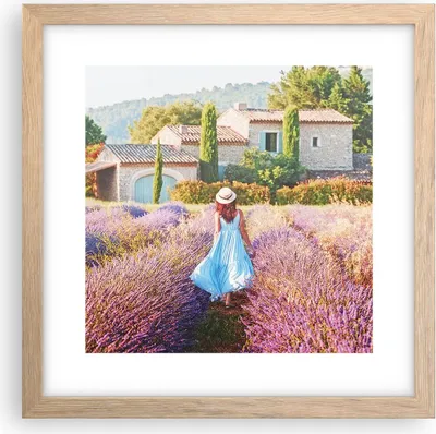 Produktbild von Gerahmtes Poster - Rahmen in heller Eiche - Boho Heidekraut Frau - 30x30 cm - Wand Bild - Wanddeko - Wandbilder - Kunstposter - Wandposter - Bilderrahmen - Bilder - Kunstdruck - P2NAC30x30-4420