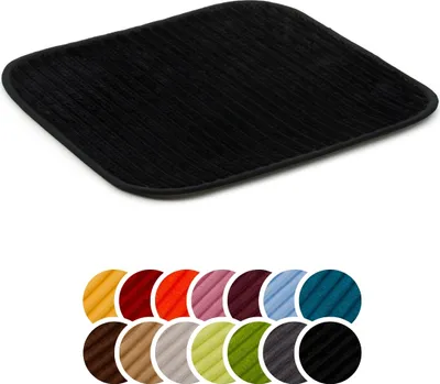 Produktbild von liebling Badteppich mit Anti-Rutsch-Beschichtung aus PVC Noppen, Cord-Optik, 100% Polyester, 50 x 45 cm, Fußbodenheizung geeignet, schwarz