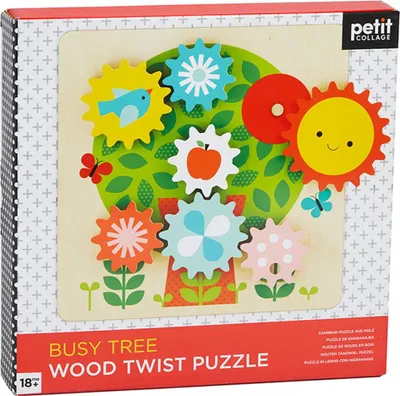 Produktbild von Petit Collage Drehpuzzle Aus Holz: Geschäftiger Baum Durchsichtig  Durchsichtig One Size