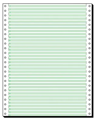 Produktbild von SIGEL 12247 Computerpapier 12"x240 mm, A4, LP, 60 g/m², 1f, grüne Lesestreifen 1/6", 2000 BL, Endlospapier