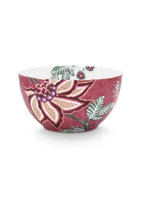 Produktbild von PIP STUDIO Flower Festival scallop Bowl dark pink 15 cm