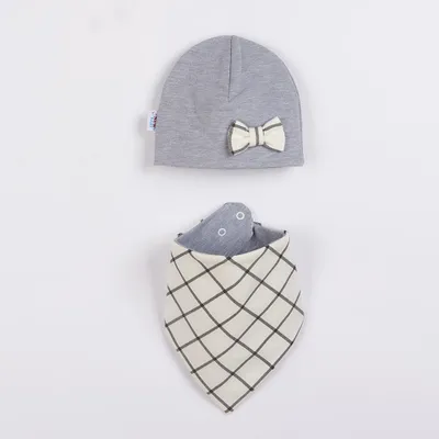 Imagen del producto de Gorro para bebé con bufanda, modelo New Baby Missy, color gris, talla 92 (18-24 meses)