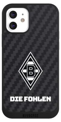 Produktbild von NIVOCASE Handyhülle für Apple iPhone 12 Hülle NIVOpure Case Schwarz Borussia Mönchengladbach Carbon Gladbach