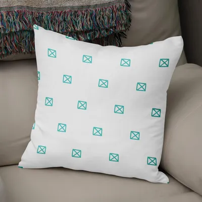 Dekokissenbezug Türkis/Weiß 43x43 cm Polycotton Reißverschluss