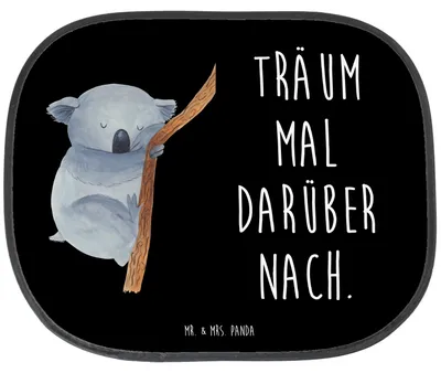 Produktbild von Mr. & Mrs. Panda Auto Sonnenblende Koalabär - Schwarz - Geschenk, hitzeschutz, Bär, Schlafzimmer, Traumland, Sonnenschutz für Autoscheiben, Traum, Koala, Lustige Sprüche