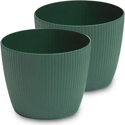 Obrázek produktu pro Velké plastové květináče, zelené, 26 cm