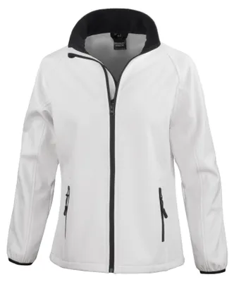 Productafbeelding van Result Core - Softshell jas voor dames, geschikt om te bedrukken, model FK1246 (maat M) (wit/zwart)