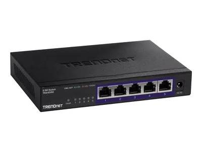 Zdjęcie produktu dla Trendnet TEG-S350, Nie zarządzany, Gigabit Ethernet (10/100/1000), Pełny dupleks, Montaż naścienny / rzutowanie na sufit