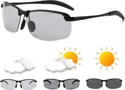 Zdjęcie produktu dla Okulary Przeciwsłoneczne Do Jazdy W Dzień Nocy Fotochrom Polaryzacja Czarne