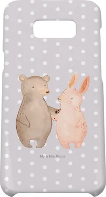 Produktbild von Mr. & Mrs. Panda Samsung Galaxy S8 plus Handyhülle  Bär und Hase Umarmen - Grau Pastell - Geschenk, Cover, für Immer, BFF, Handy Case, Freunde, Hülle, Freund