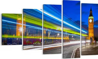 Produktbild von Bild auf Leinwand - Leinwandbild - London Parlamentsgebäude Big ben - 100x60cm - Wand Bild - Wanddeko - Leinwanddruck - Bilder - Kunstdruck - Leinwand bilder - Wandkunst - EG100x60-1446