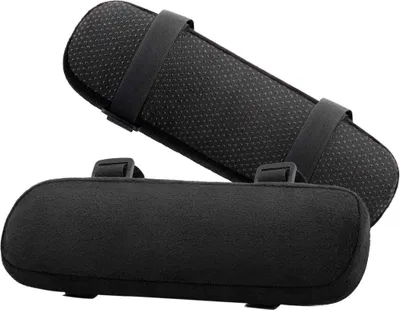Produktbild von Armlehnenpolster für Stühle, 2er-Set, ergonomische, weiche Ellenbogenkissen - Schwarz